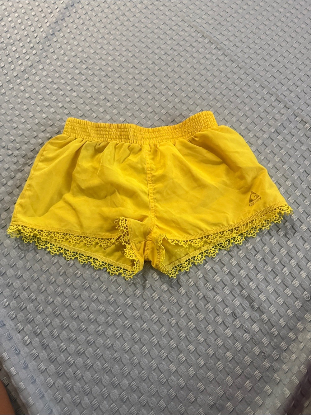 Gerry Weber Sunny Yellow Lace-Trim High Waist Shorts
